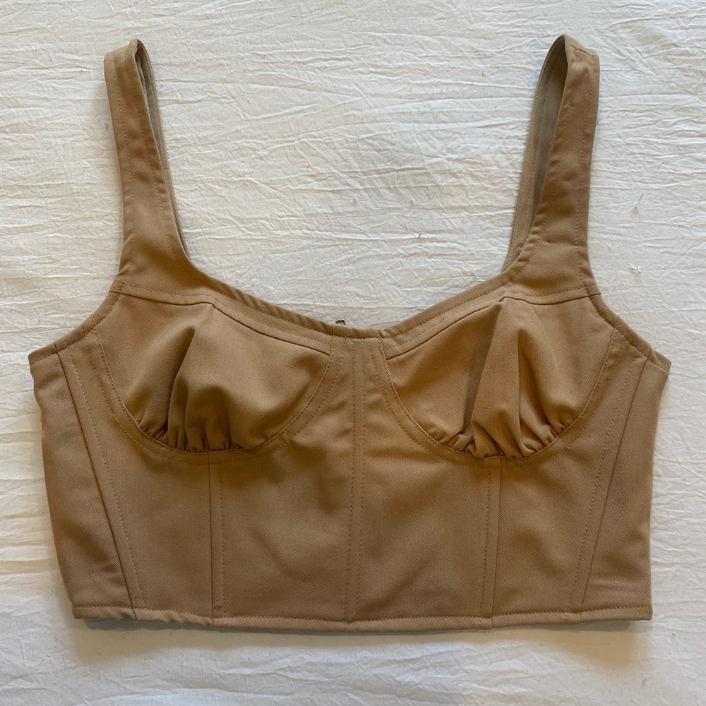 PACSUN. Corset, camel, crop. Very Madonna vibes! Size S.
